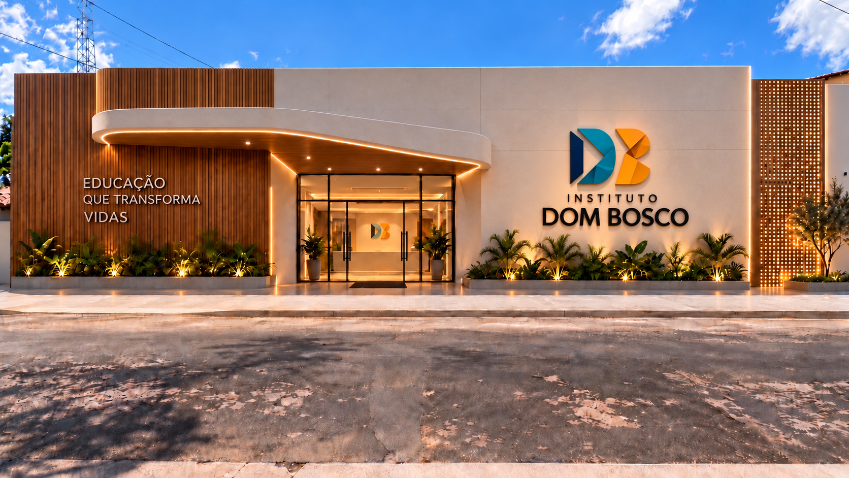 Projeto da fachada moderna do Instituto Dom Bosco